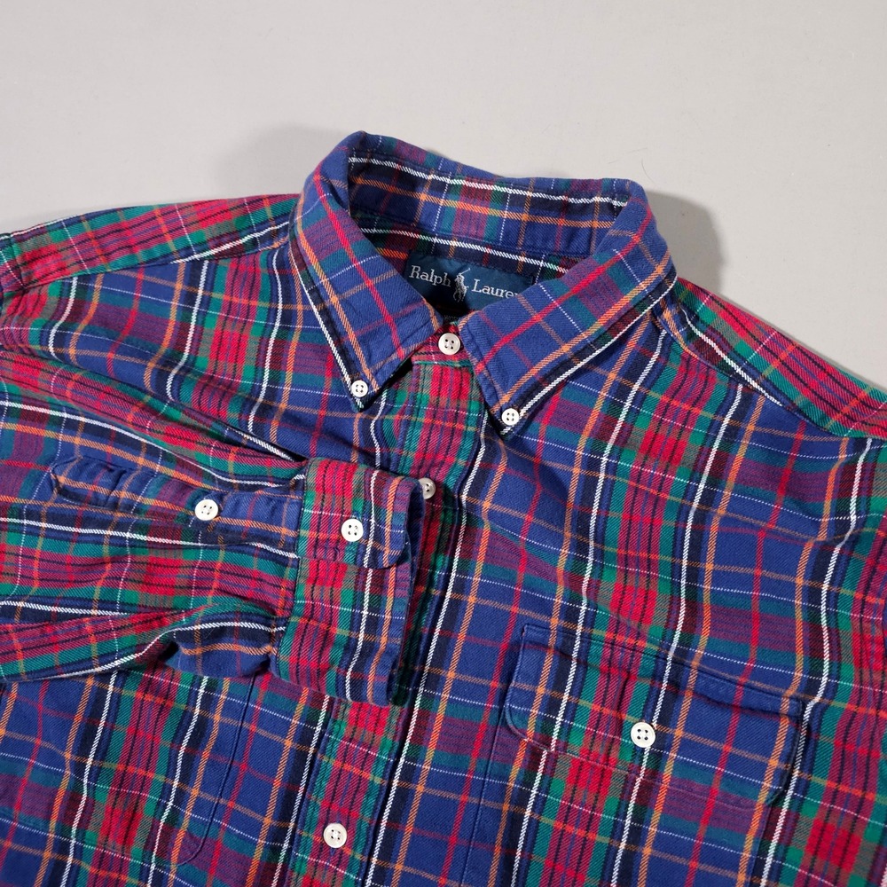 Ralph Lauren RL Workshirt‎ Mens L Multi Color Plaid Long Sleeve Button Down